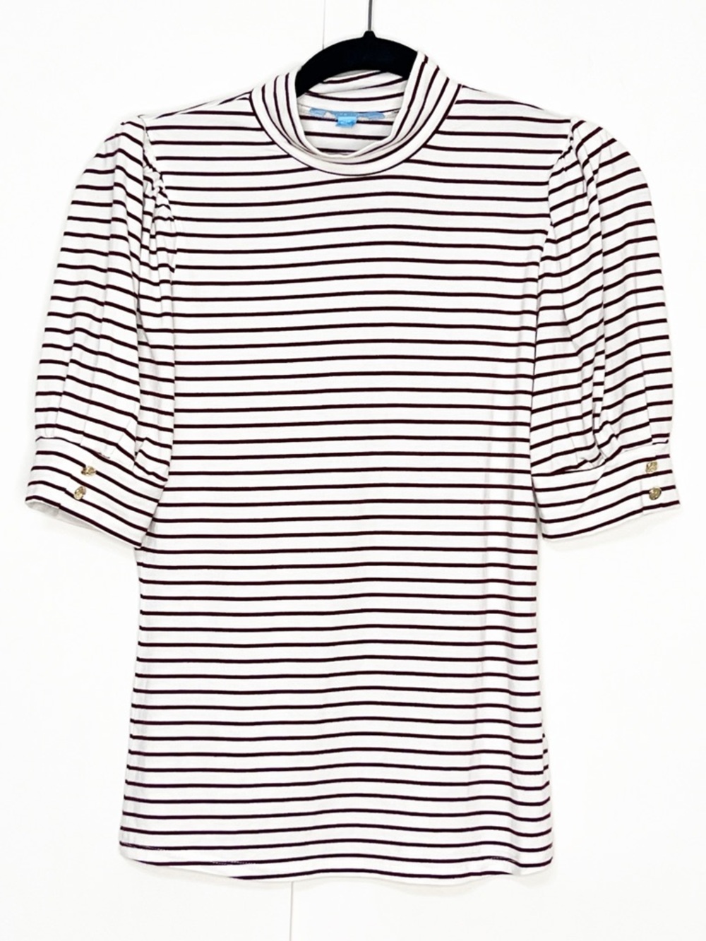 Draper James Striped‎ Mock Neck Top